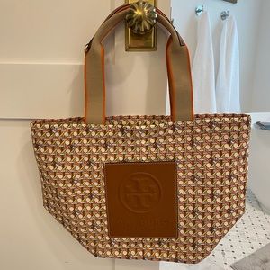 Tory Burch Basket Weave Printed Small Tote